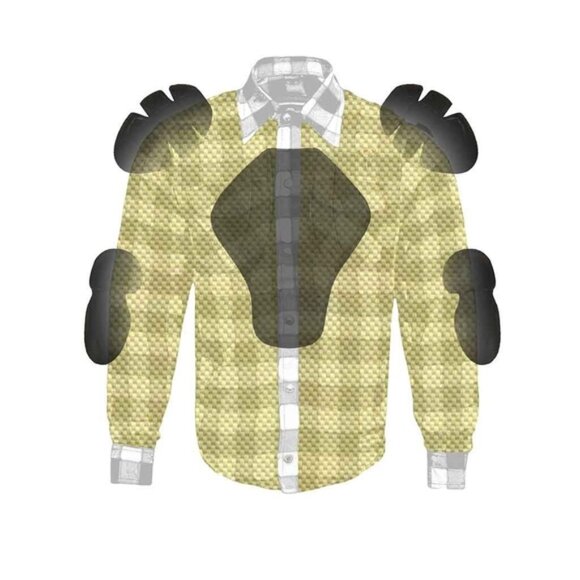 RIDERACT® Men Motorcycle Shirt Black And White Checked Shirt Bike Riding Shirt